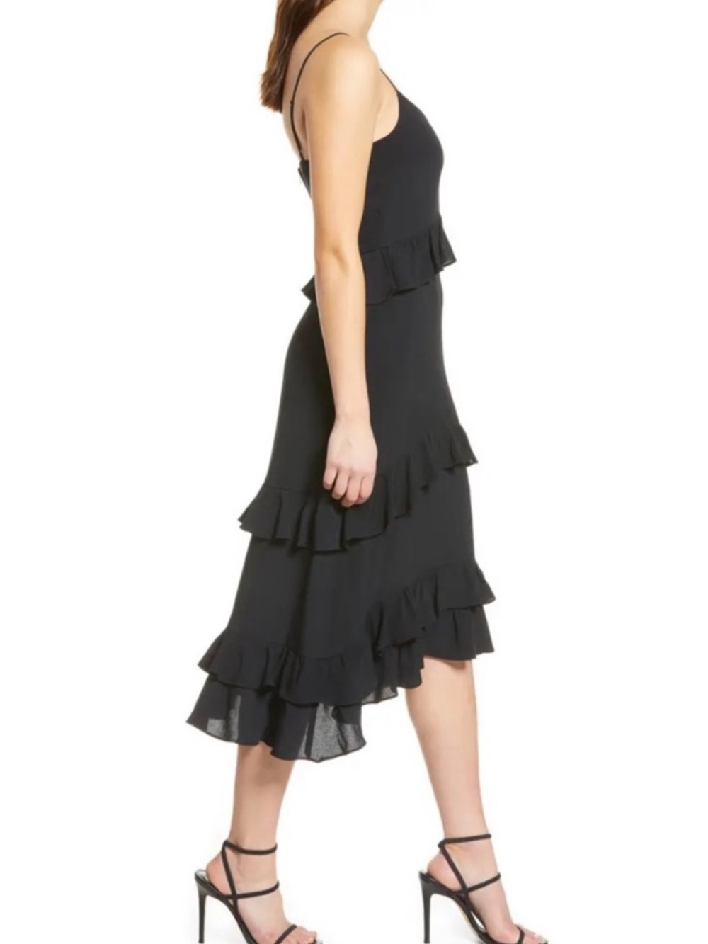 Row A Tiered Black High Low Dress